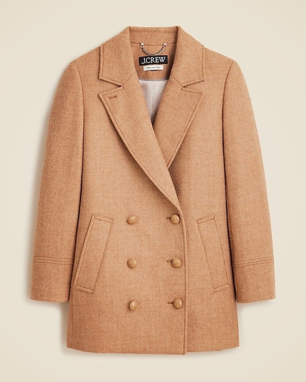 J.Crew Classic peacoat in Italian wool-blend melton Soft Brown Size 4
